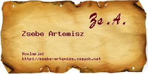 Zsebe Artemisz névjegykártya
